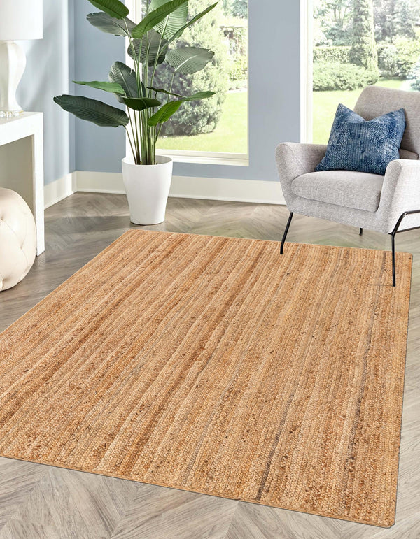 Woven Seaside Elegance Collection Area Rug - Coastline Rectangle Natural  lifestyle 2