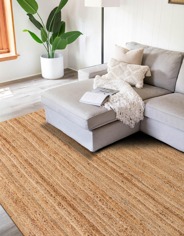 Woven Seaside Elegance Collection Area Rug - Coastline Rectangle Natural  lifestyle 3