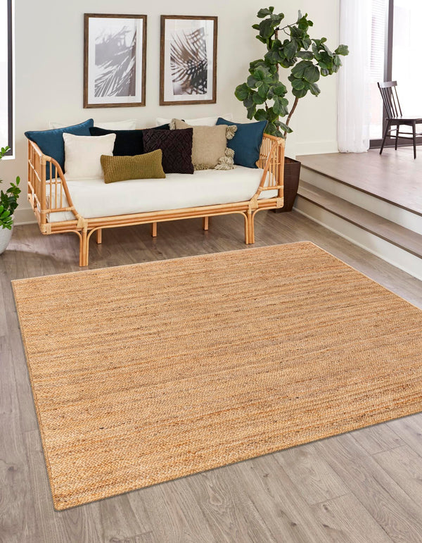 Woven Seaside Elegance Collection Area Rug - Coastline Square Natural  lifestyle 28