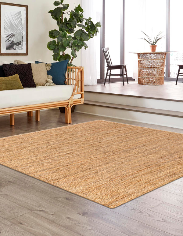 Woven Seaside Elegance Collection Area Rug - Coastline Square Natural  lifestyle 32