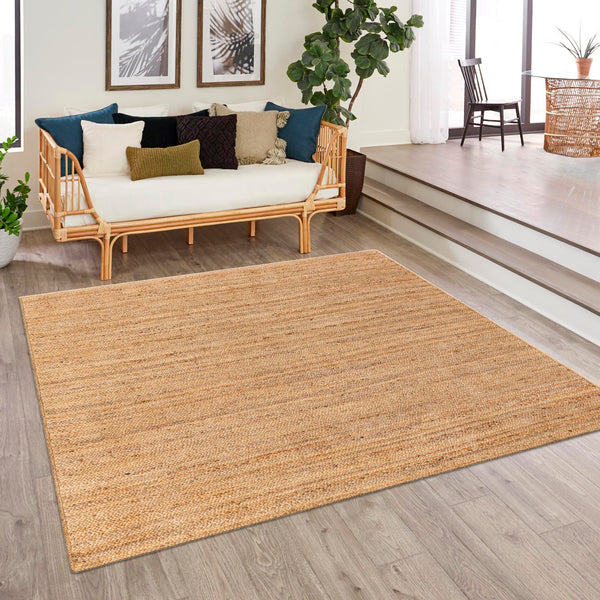 Woven Seaside Elegance Collection Area Rug - Coastline Square Natural  lifestyle 100