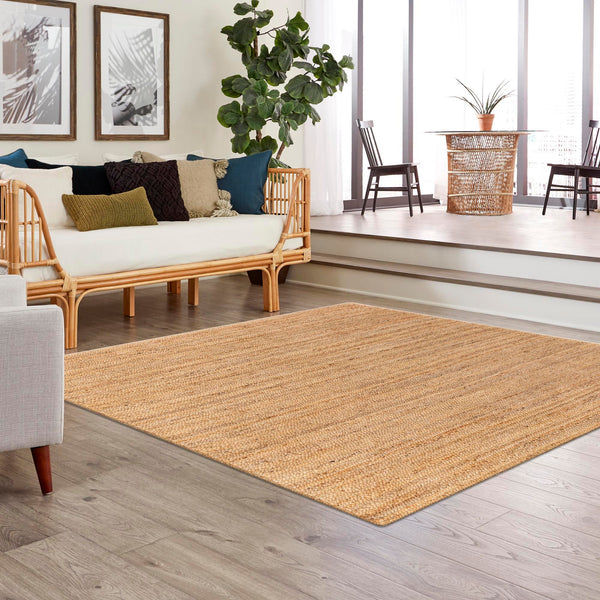 Woven Seaside Elegance Collection Area Rug - Coastline Square Natural  lifestyle 103