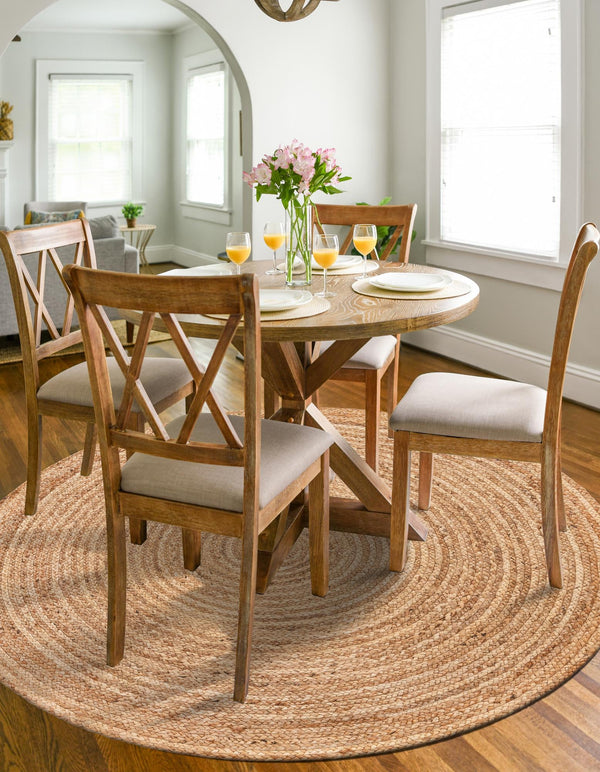 Woven Seaside Elegance Collection Area Rug - Coastline Round Natural  lifestyle 57