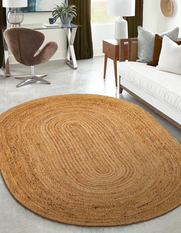 Woven Seaside Elegance Collection Area Rug - Coastline Oval Natural  lifestyle 30