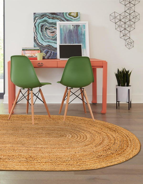 Woven Seaside Elegance Collection Area Rug - Coastline Oval Natural  lifestyle 40