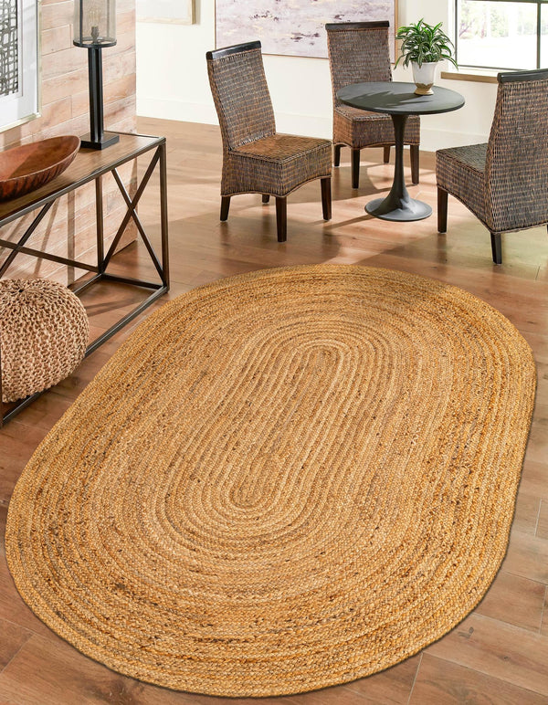 Woven Seaside Elegance Collection Area Rug - Coastline Oval Natural  lifestyle 46