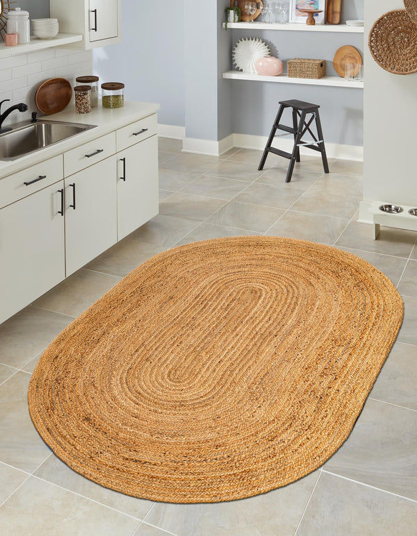 Woven Seaside Elegance Collection Area Rug - Coastline Oval Natural  lifestyle 49