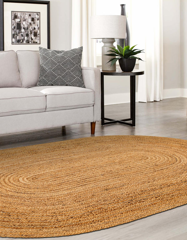 Woven Seaside Elegance Collection Area Rug - Coastline Oval Natural  lifestyle 55