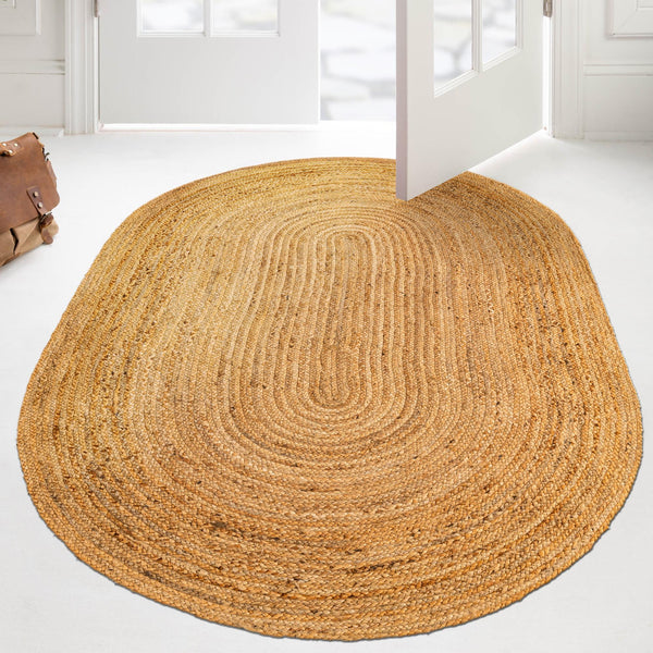 Woven Seaside Elegance Collection Area Rug - Coastline Oval Natural  lifestyle 102