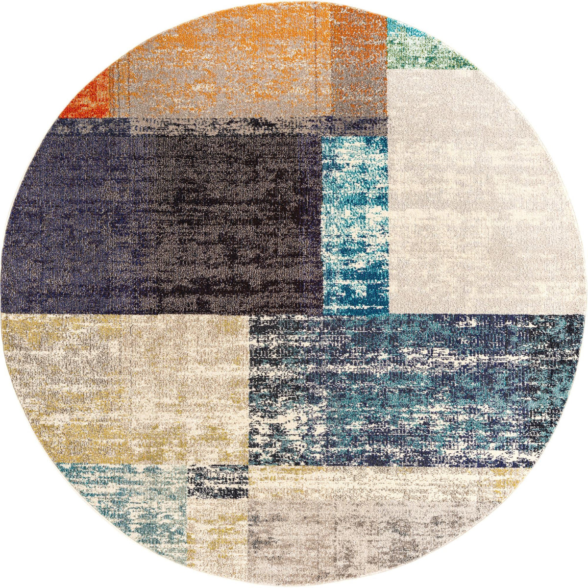 Colorburst Oasis Collection Area Rug - Palette Round Multi  lifestyle 11