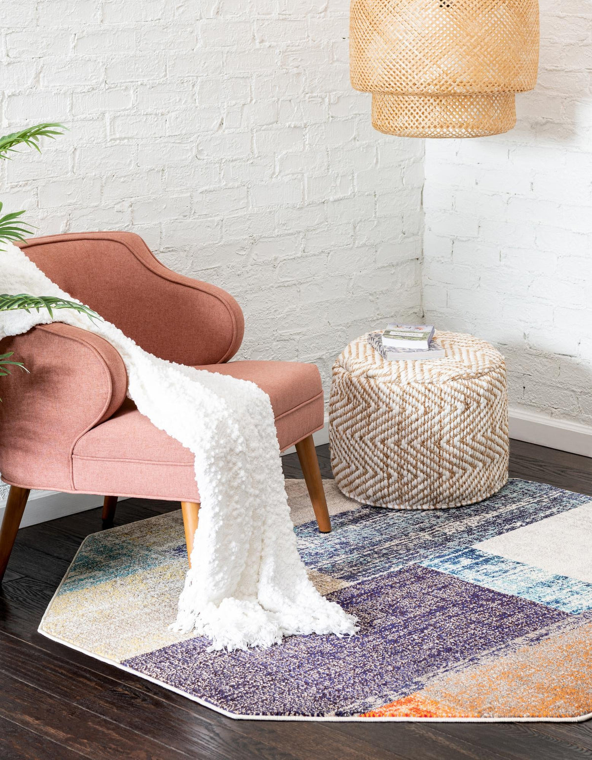 Colorburst Oasis Collection Area Rug - Palette Octagon Multi  lifestyle 19