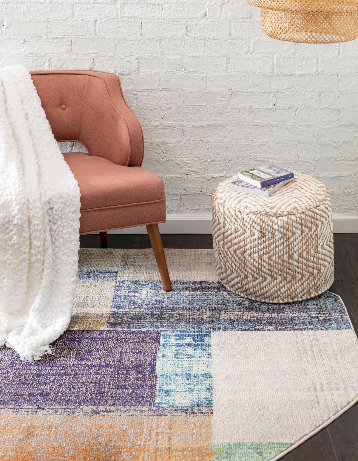 Colorburst Oasis Collection Area Rug - Palette Octagon Multi  lifestyle 24