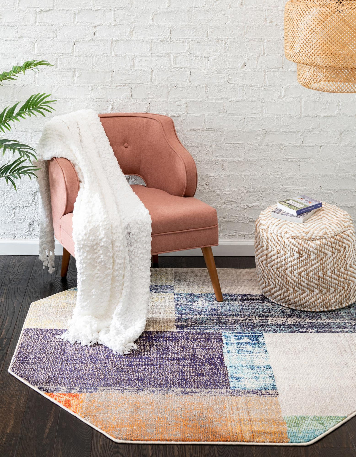 Colorburst Oasis Collection Area Rug - Palette Octagon Multi  lifestyle 26