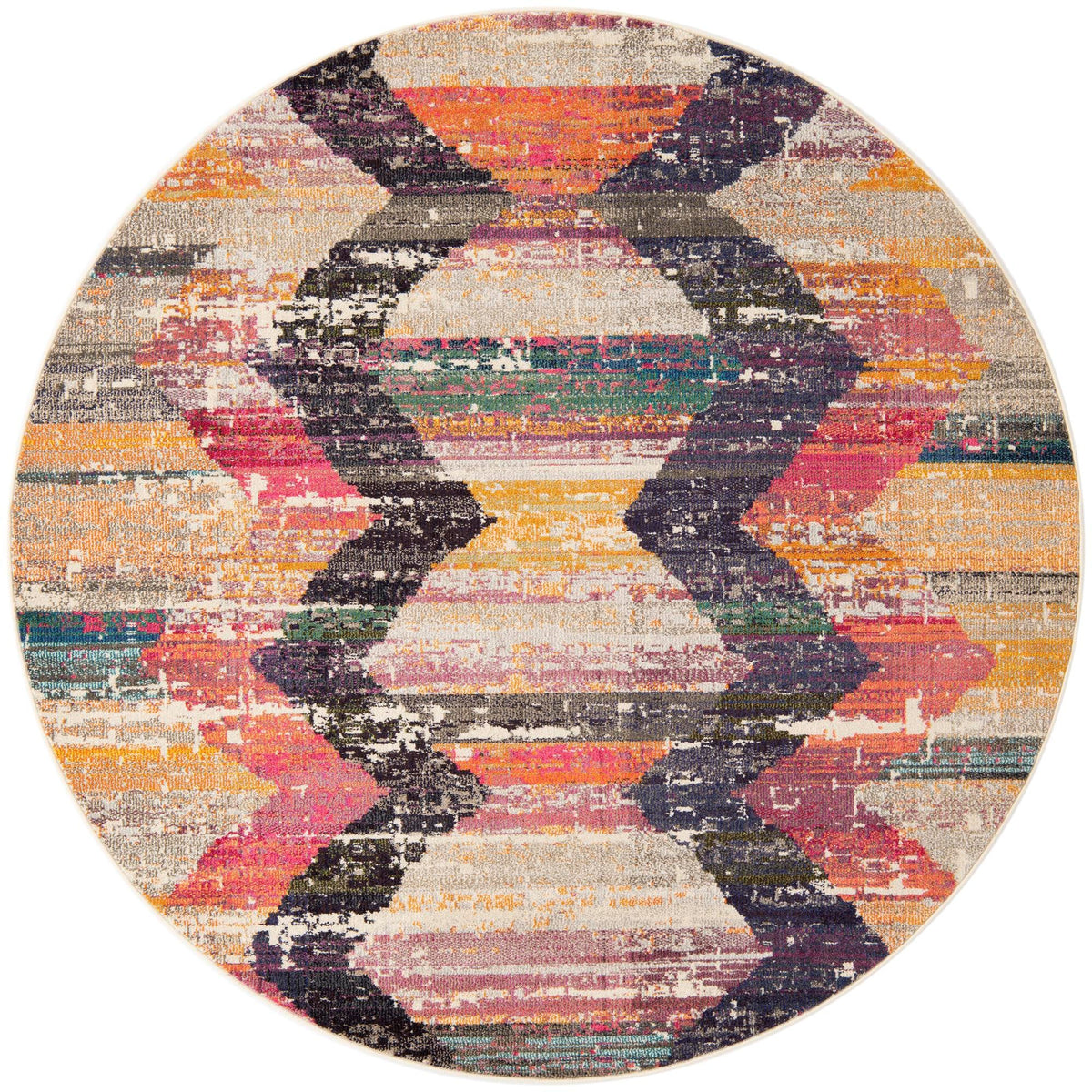 Colorburst Oasis Collection Area Rug -  Mirage Round Multi  lifestyle 10