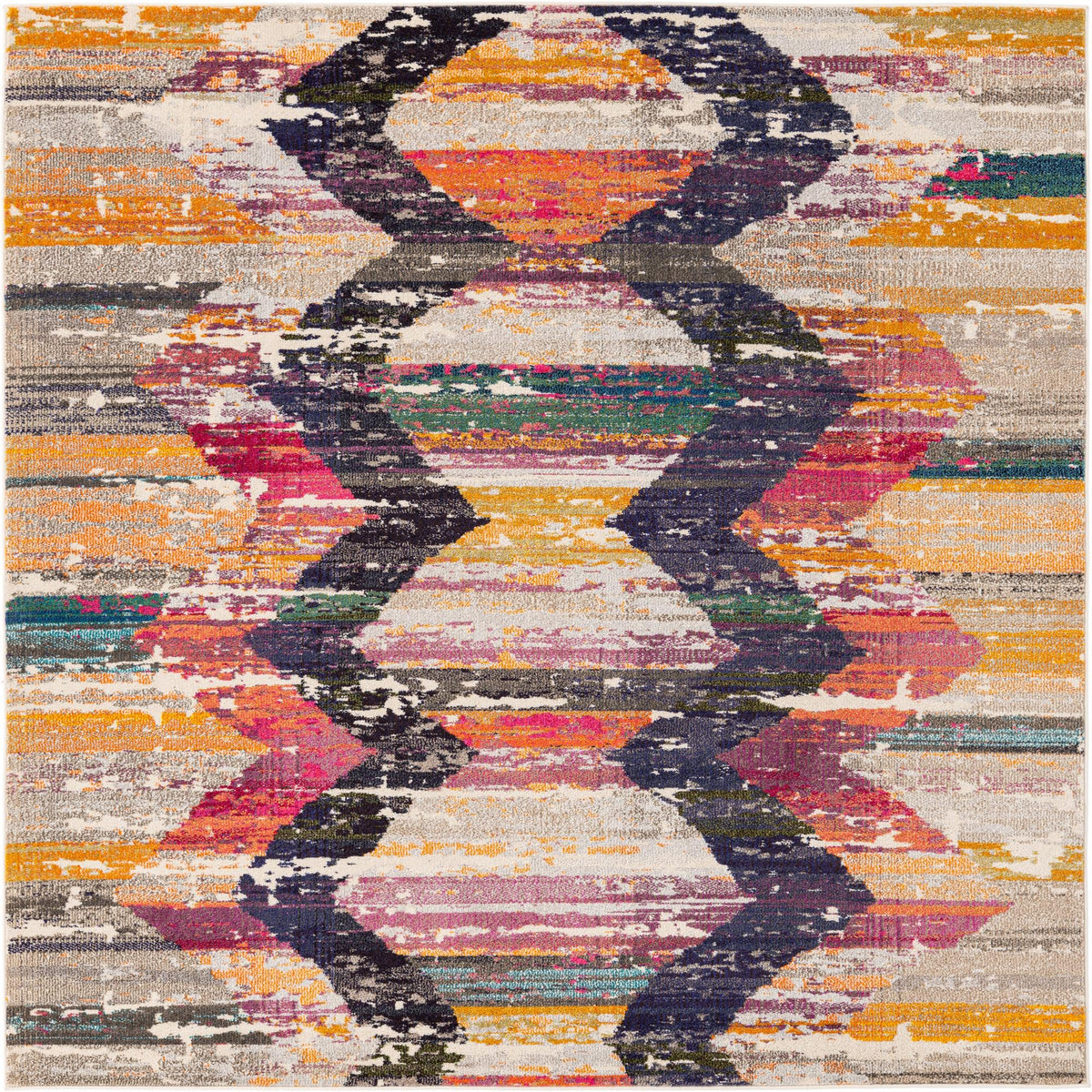 Colorburst Oasis Collection Area Rug -  Mirage Square Multi  lifestyle 11