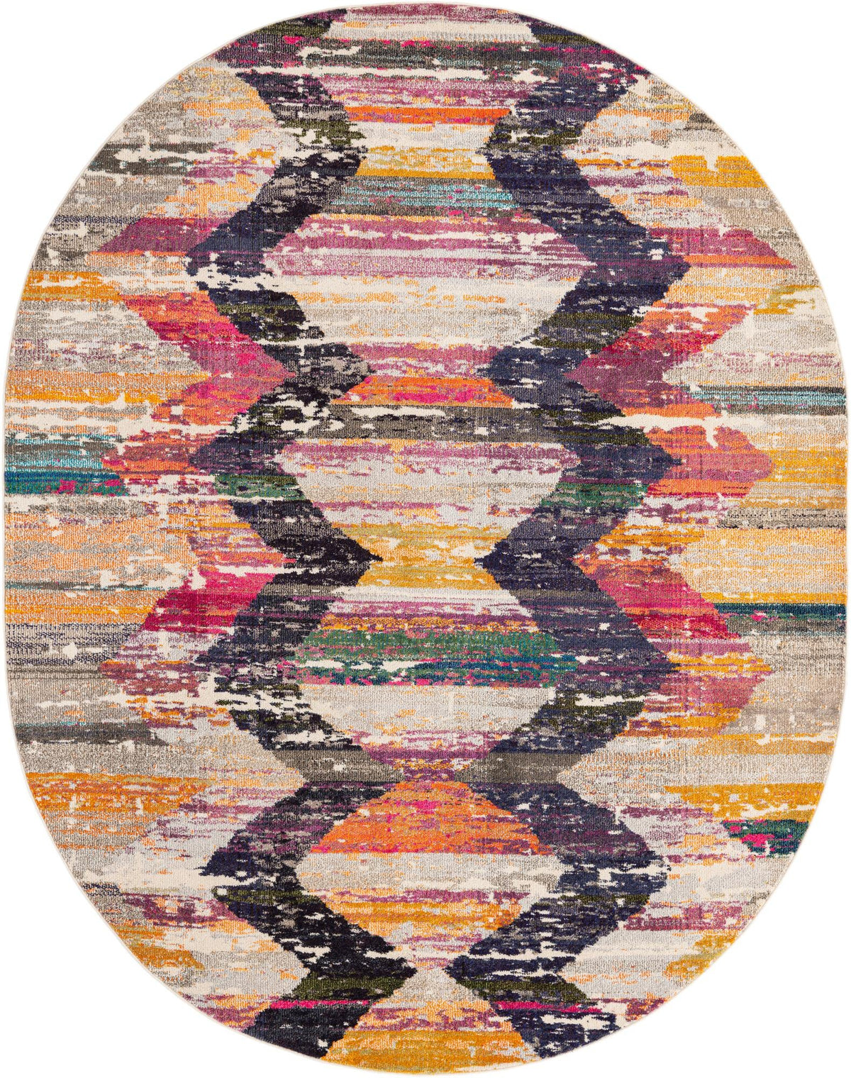 Colorburst Oasis Collection Area Rug -  Mirage Oval Multi  lifestyle 12