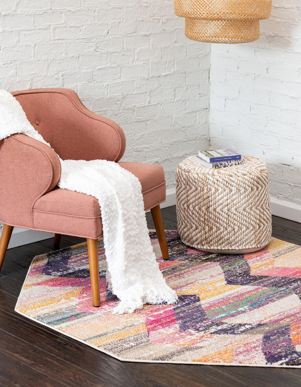 Colorburst Oasis Collection Area Rug -  Mirage Octagon Multi  lifestyle 18