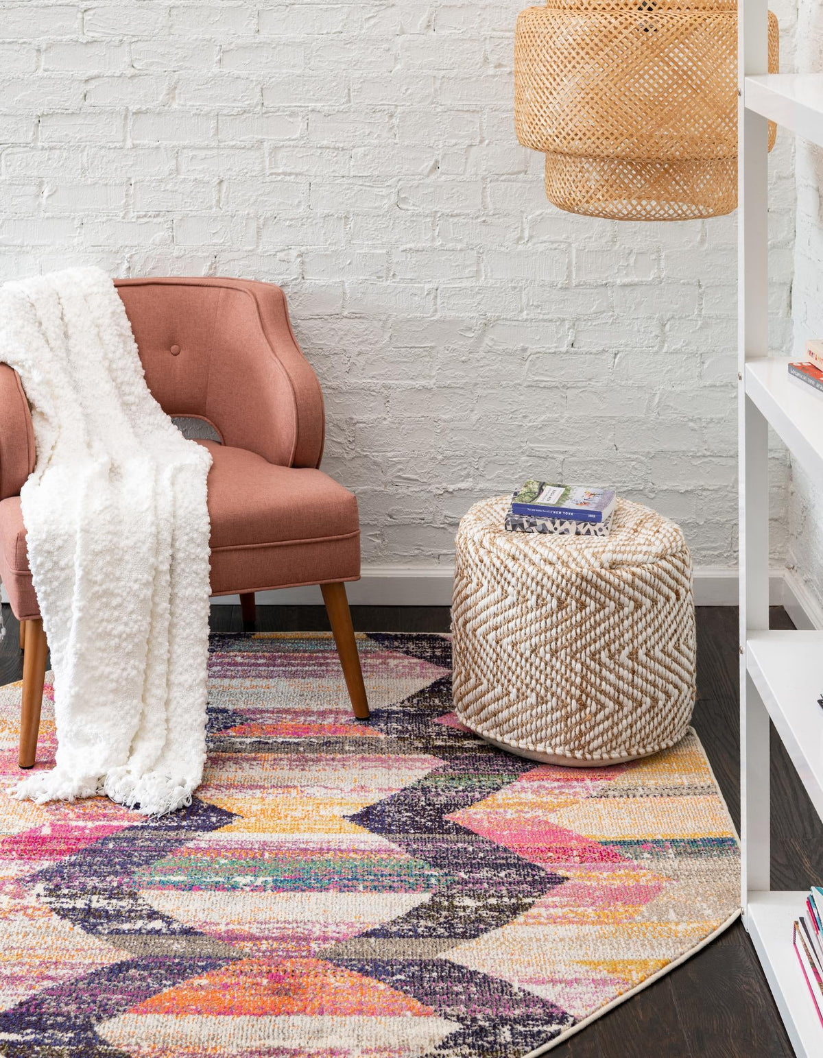 Colorburst Oasis Collection Area Rug -  Mirage Octagon Multi  lifestyle 23
