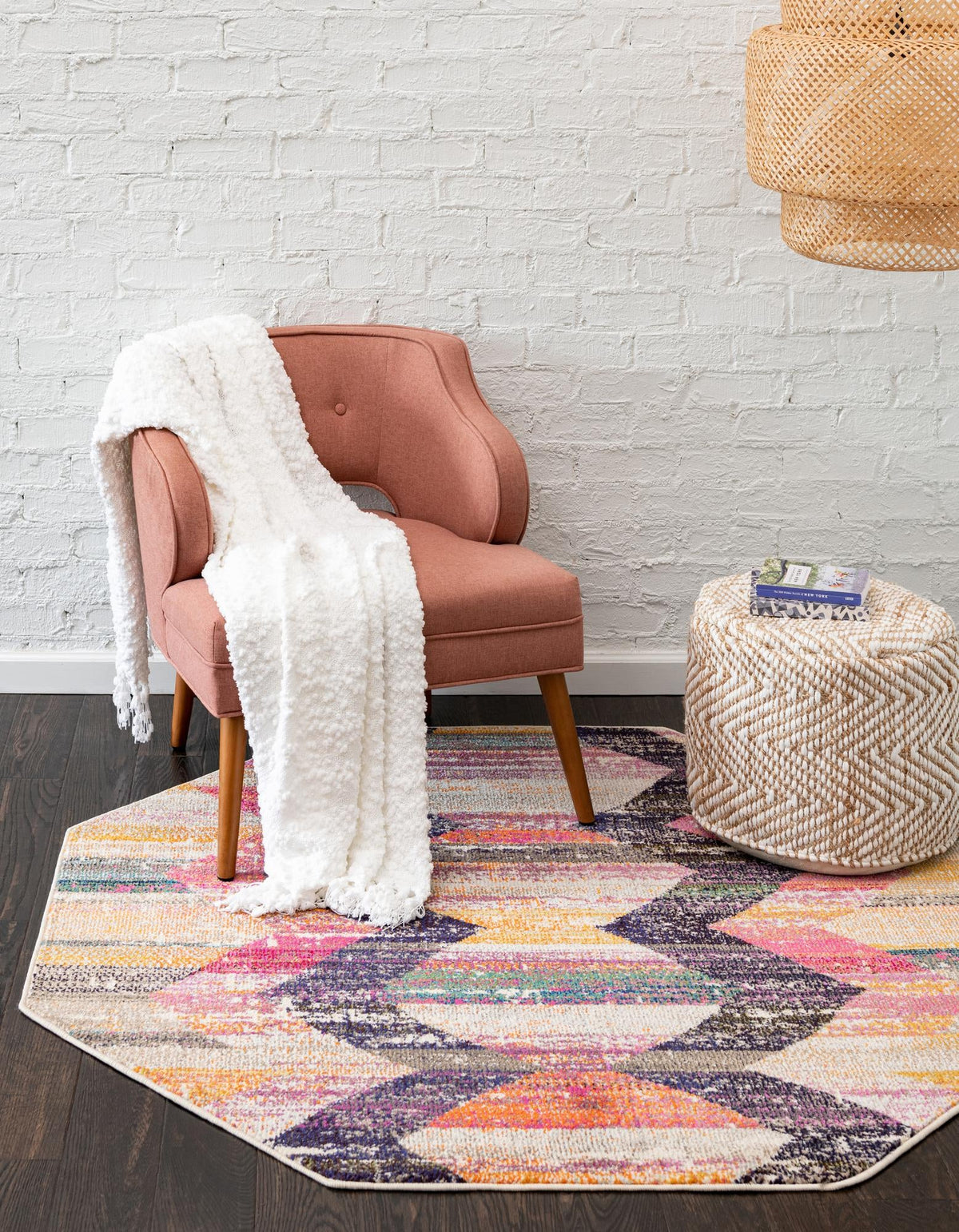 Colorburst Oasis Collection Area Rug -  Mirage Octagon Multi  lifestyle 25