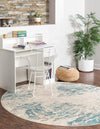Colorburst Oasis Collection Area Rug -  Tropic Round Blue  lifestyle 15