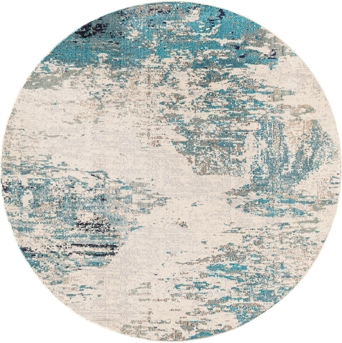 Colorburst Oasis Collection Area Rug -  Tropic Round Blue  lifestyle 10