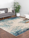Colorburst Oasis Collection Area Rug -  Tropic Square Blue  lifestyle 21