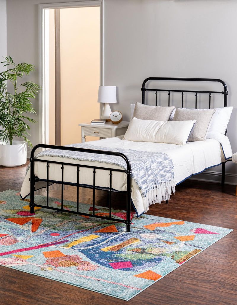 Colorburst Oasis Collection Area Rug -  Fresco Rectangle Aqua  lifestyle 4