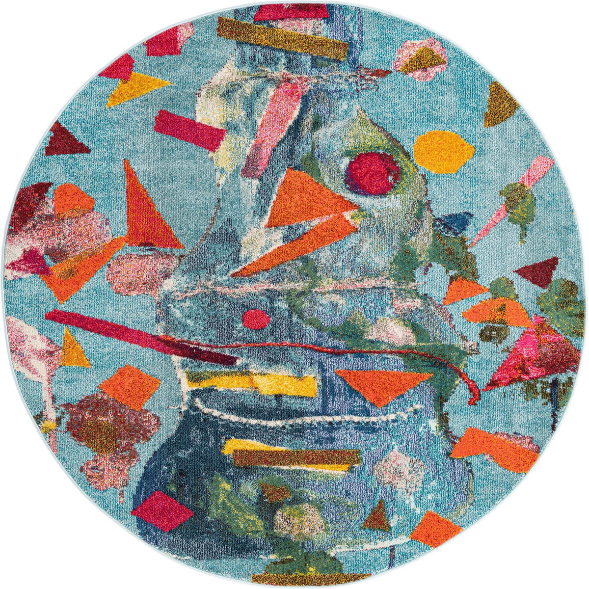 Colorburst Oasis Collection Area Rug -  Fresco Round Aqua  lifestyle 15