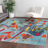 Colorburst Oasis Collection Area Rug -  Fresco Square Aqua  lifestyle 82