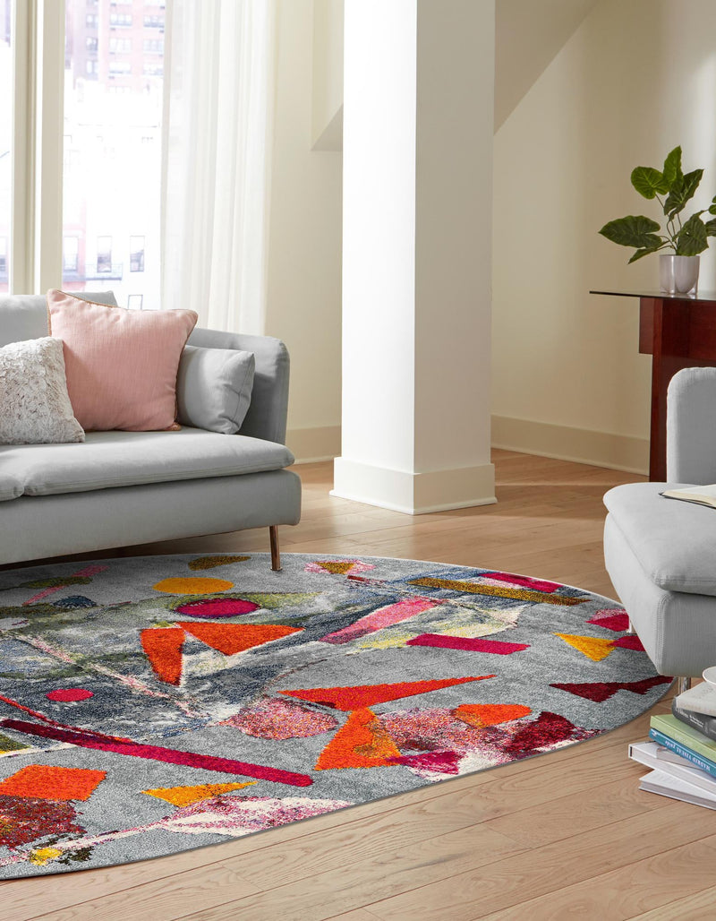 Colorburst Oasis Collection Area Rug -  Fresco Oval Aqua  lifestyle 27