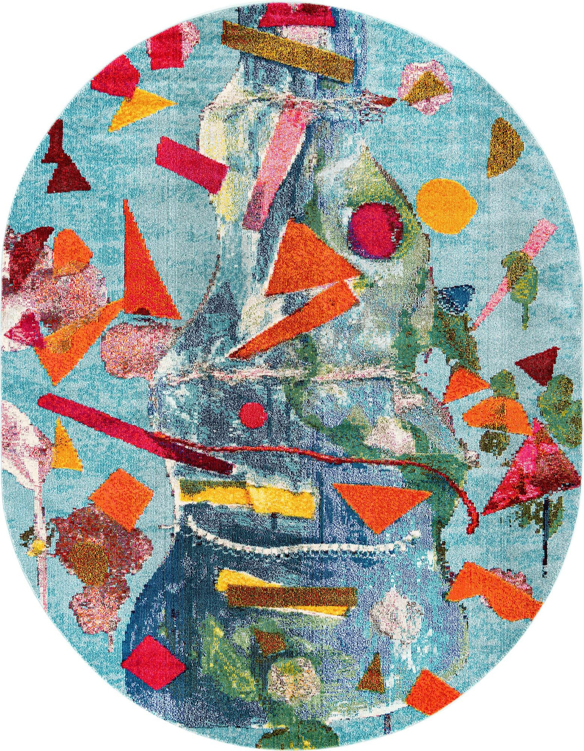 Colorburst Oasis Collection Area Rug -  Fresco Oval Aqua  lifestyle 17