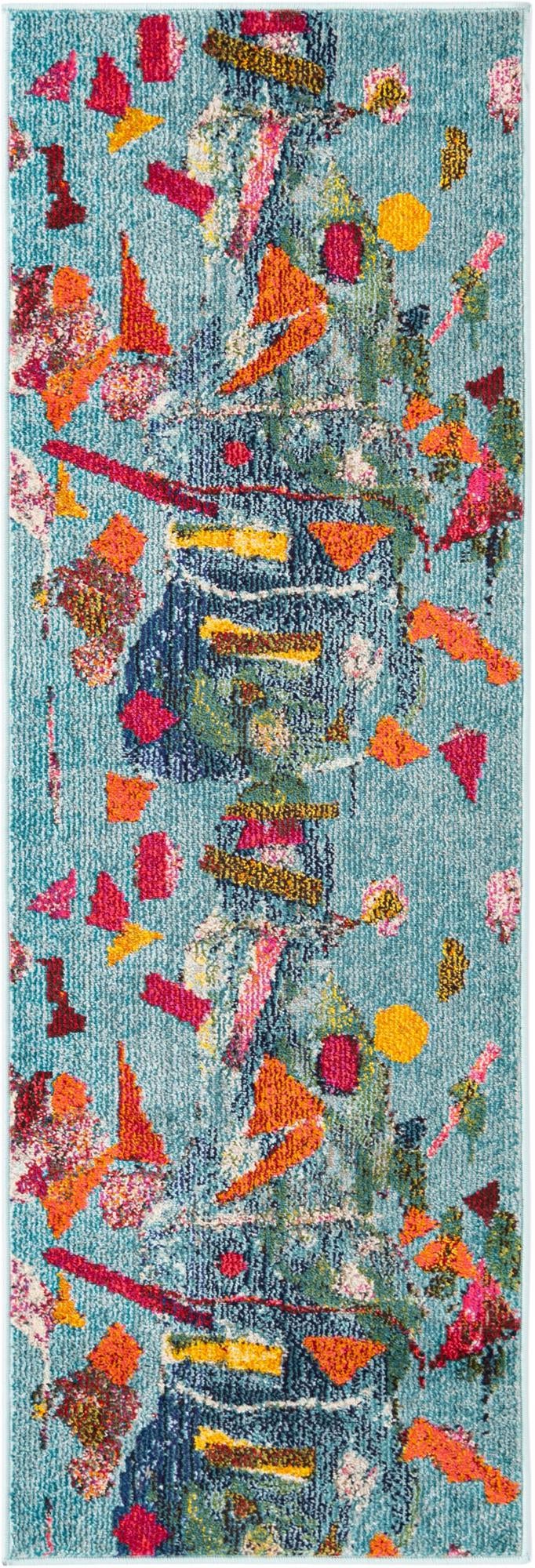 Colorburst Oasis Collection Area Rug -  Fresco Runner Aqua  lifestyle 19