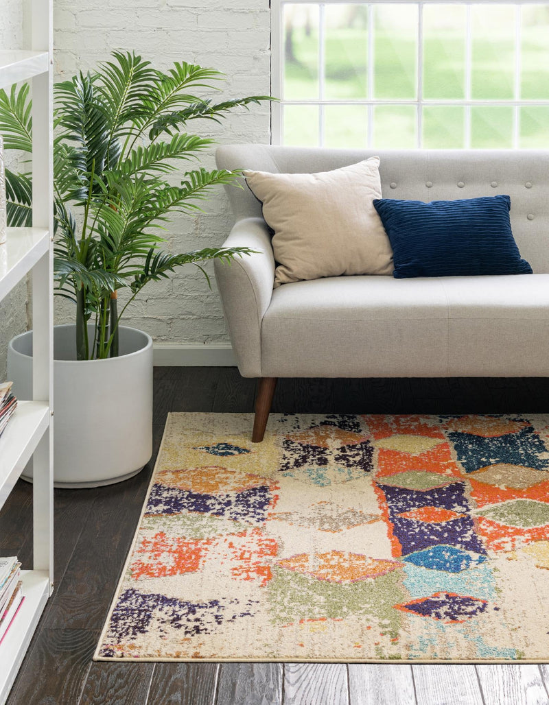 Colorburst Oasis Collection Area Rug -  Marina Rectangle Ivory  lifestyle 2