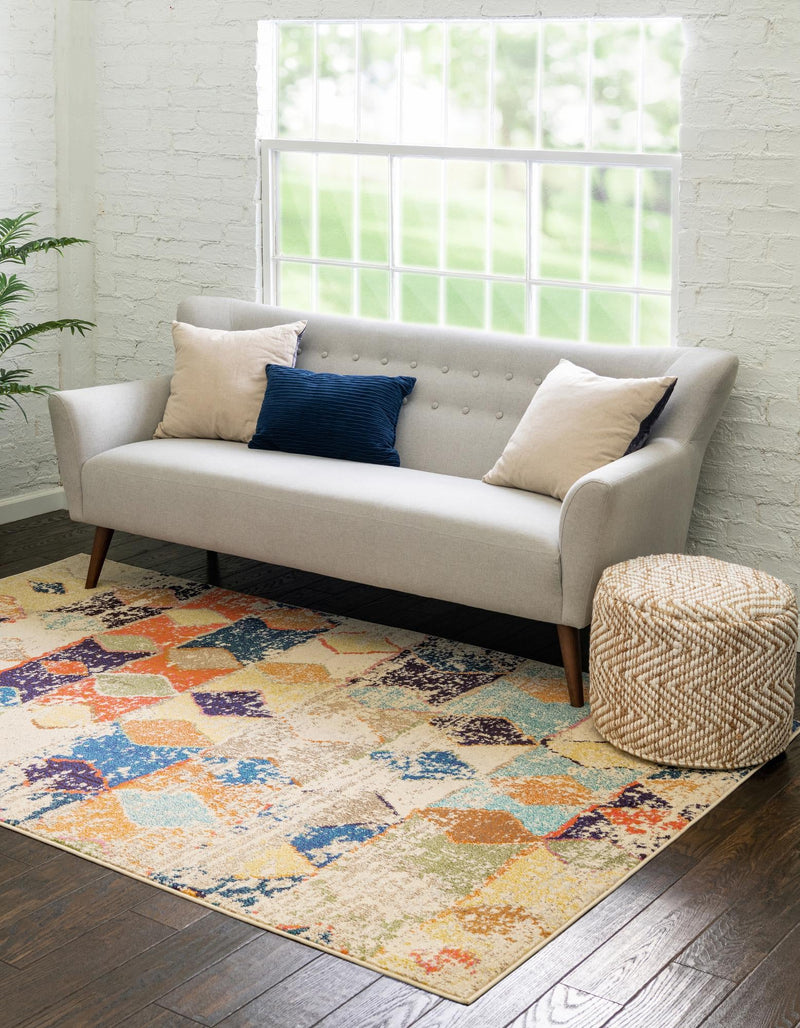 Colorburst Oasis Collection Area Rug -  Marina Rectangle Ivory  lifestyle 4