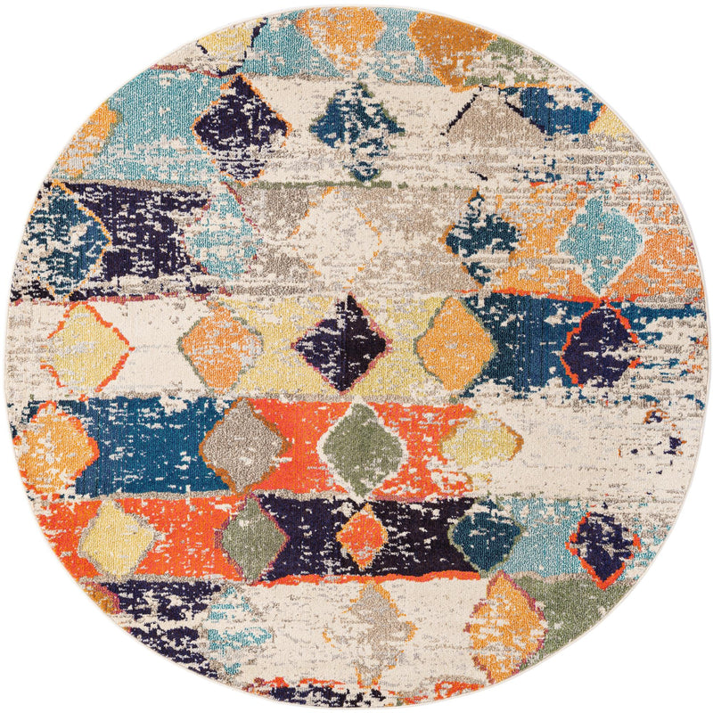 Colorburst Oasis Collection Area Rug -  Marina Round Ivory  lifestyle 15