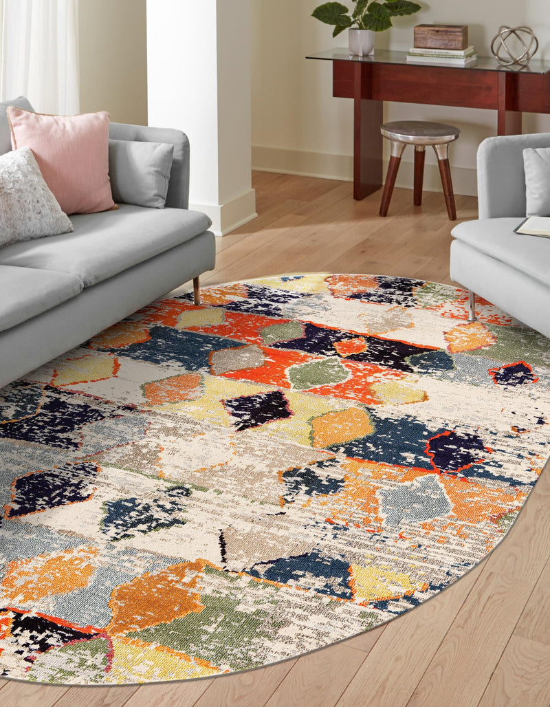 Colorburst Oasis Collection Area Rug -  Marina Oval Ivory  lifestyle 22