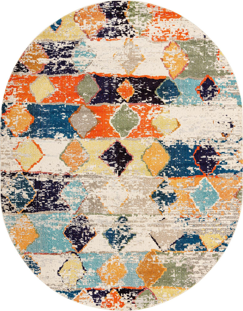 Colorburst Oasis Collection Area Rug -  Marina Oval Ivory  lifestyle 17