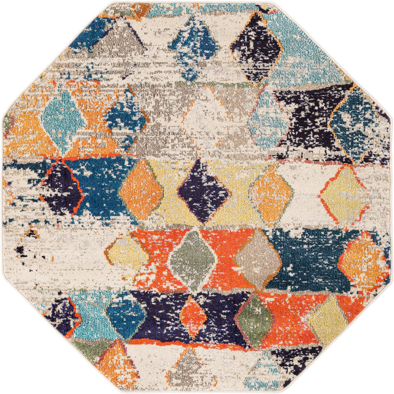 Colorburst Oasis Collection Area Rug -  Marina Octagon Ivory  lifestyle 18
