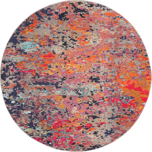 Colorburst Oasis Collection Area Rug -  Prism Round Multi  lifestyle 14