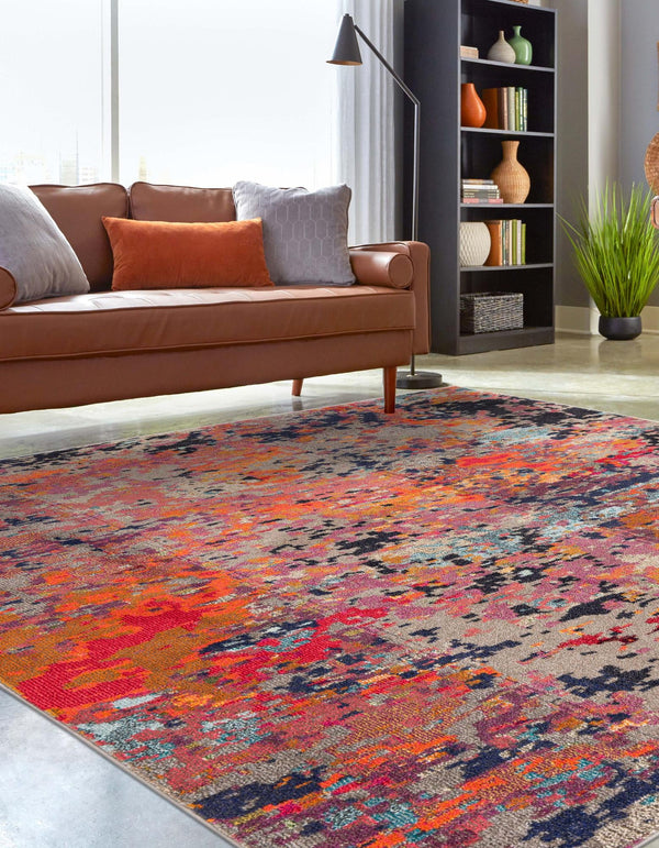 Colorburst Oasis Collection Area Rug -  Prism Square Multi  lifestyle 25