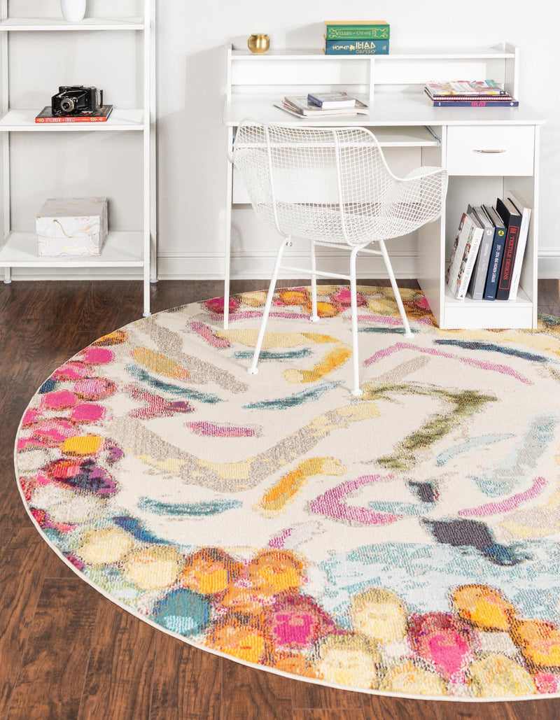 Colorburst Oasis Collection Area Rug -  Calypso Round Multi  lifestyle 24