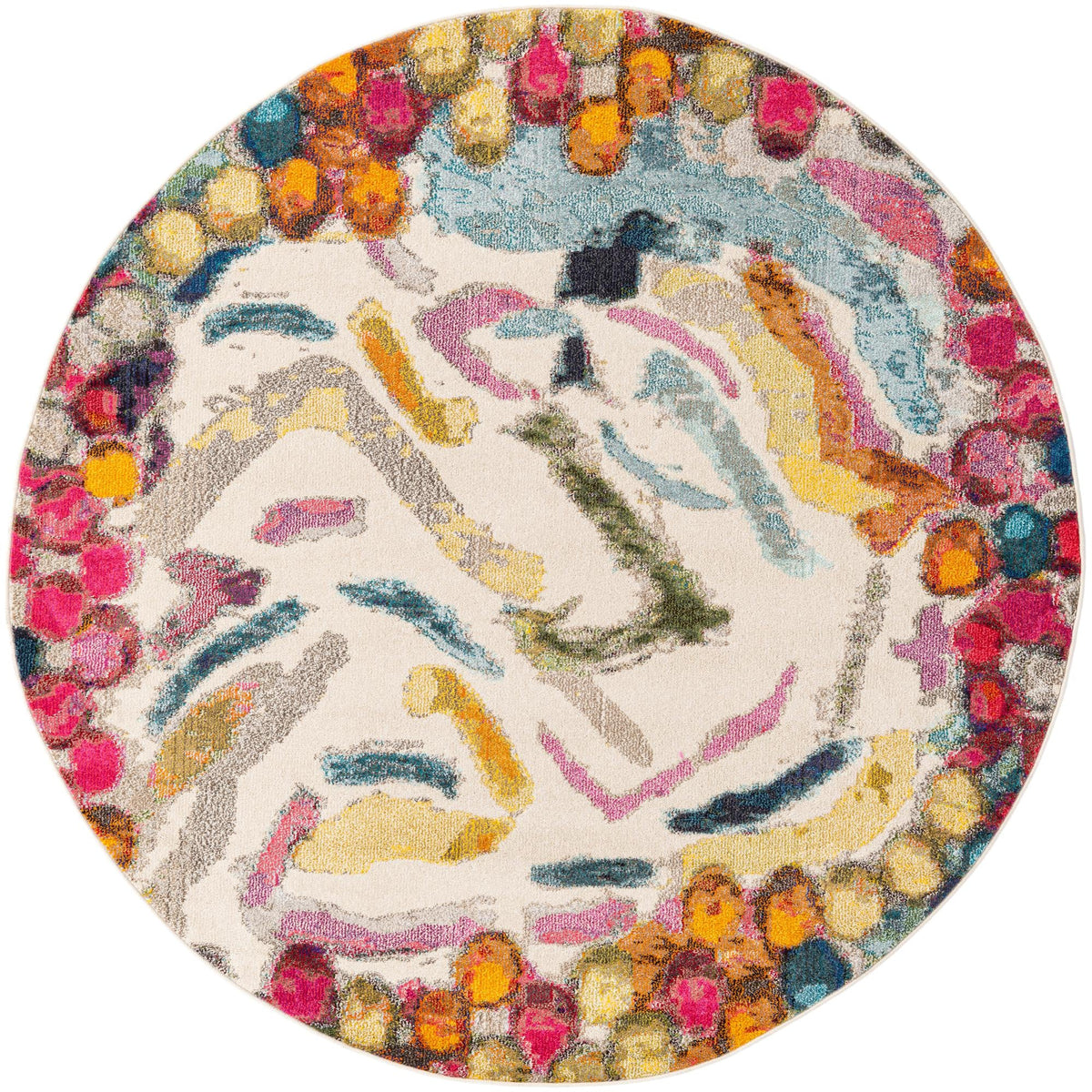 Colorburst Oasis Collection Area Rug -  Calypso Round Multi  lifestyle 14