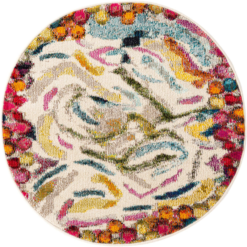 Colorburst Oasis Collection Area Rug -  Calypso Round Multi  lifestyle 19