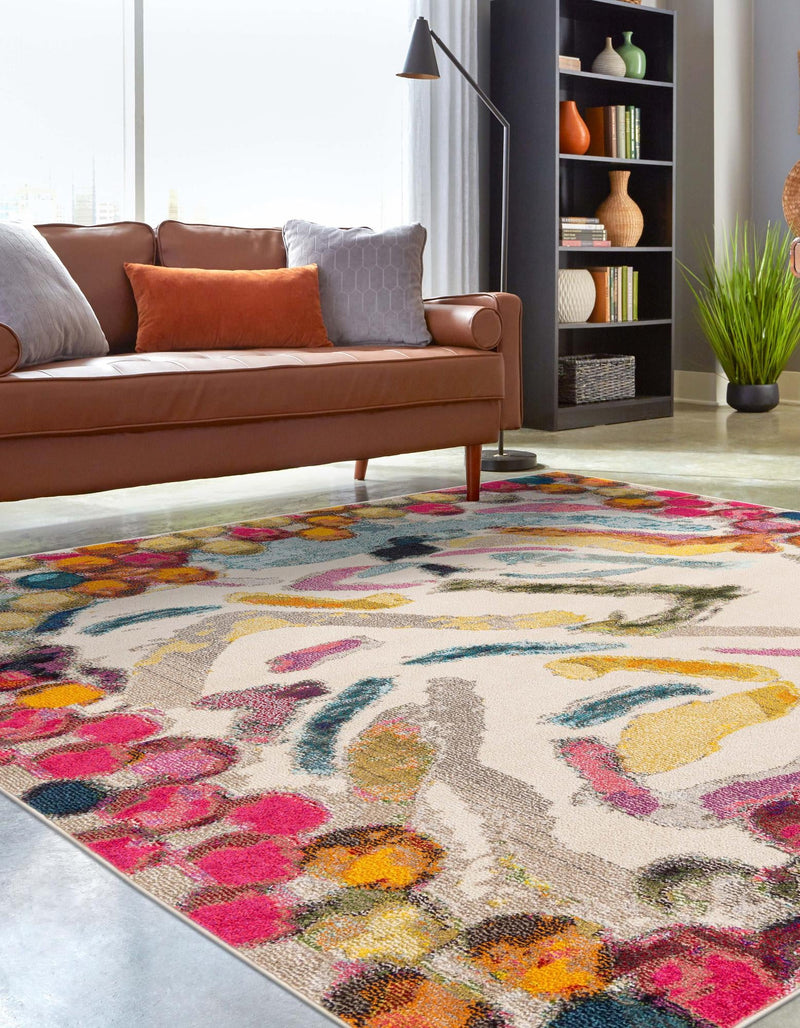 Colorburst Oasis Collection Area Rug -  Calypso Square Multi  lifestyle 25