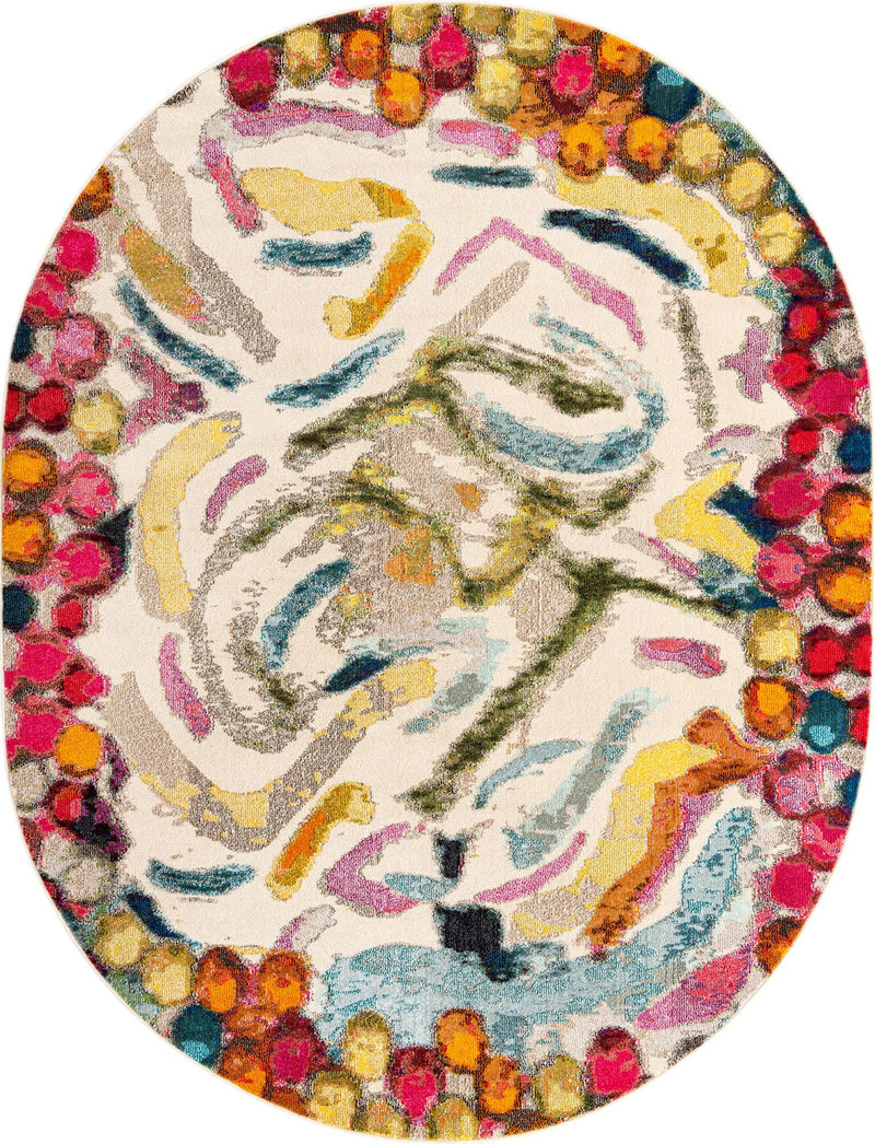 Colorburst Oasis Collection Area Rug -  Calypso Oval Multi  lifestyle 16