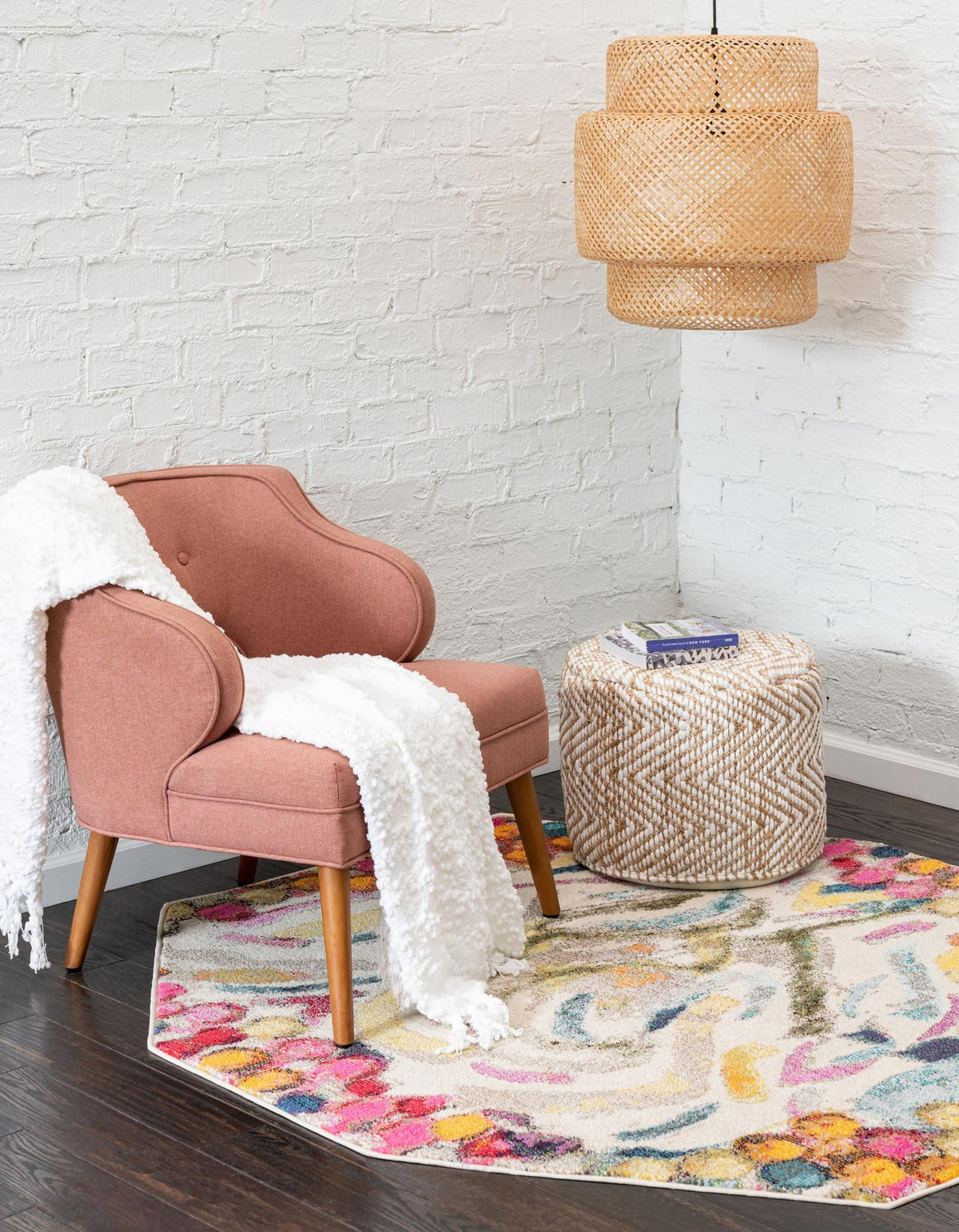 Colorburst Oasis Collection Area Rug -  Calypso Octagon Multi  lifestyle 22