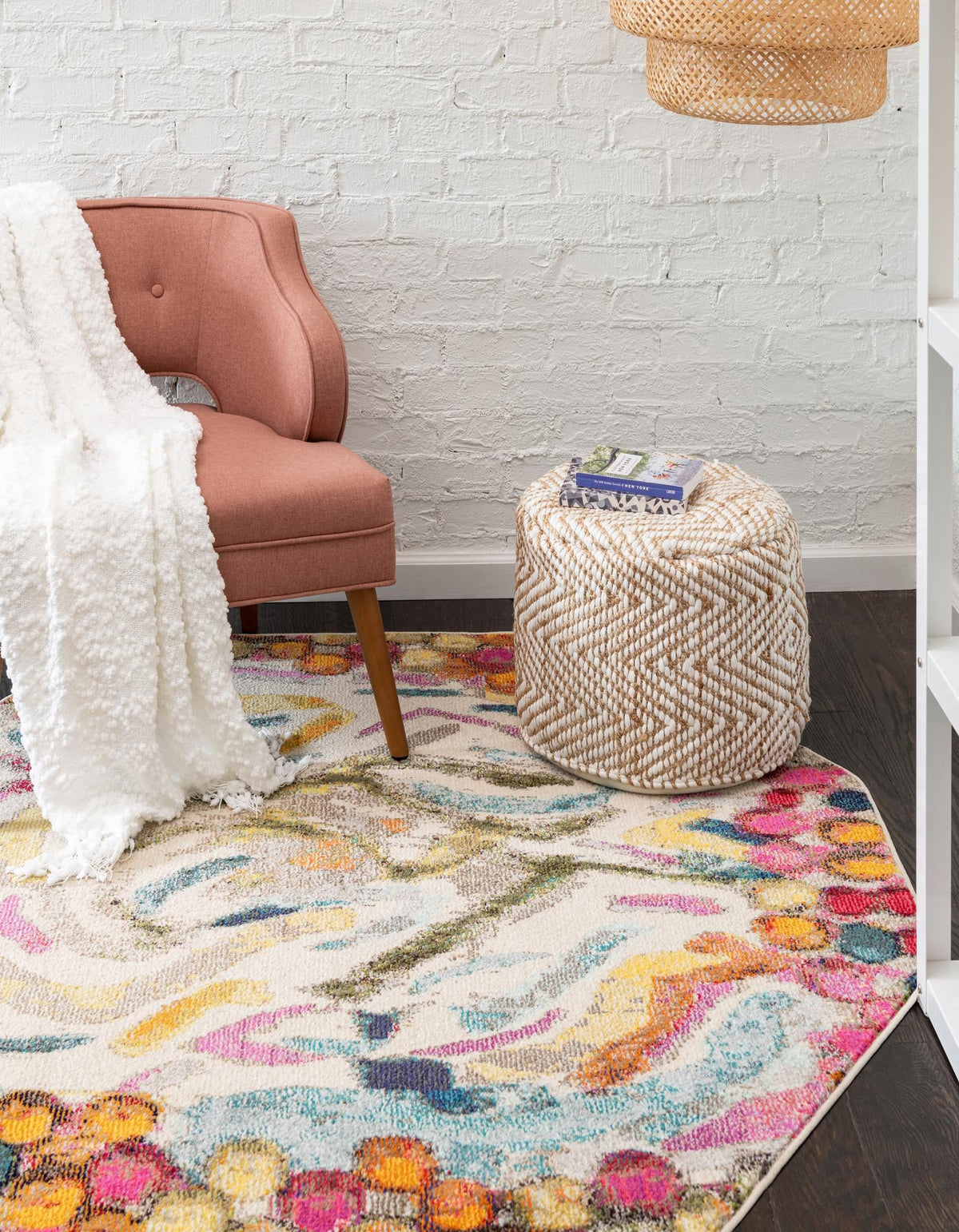 Colorburst Oasis Collection Area Rug -  Calypso Octagon Multi  lifestyle 27