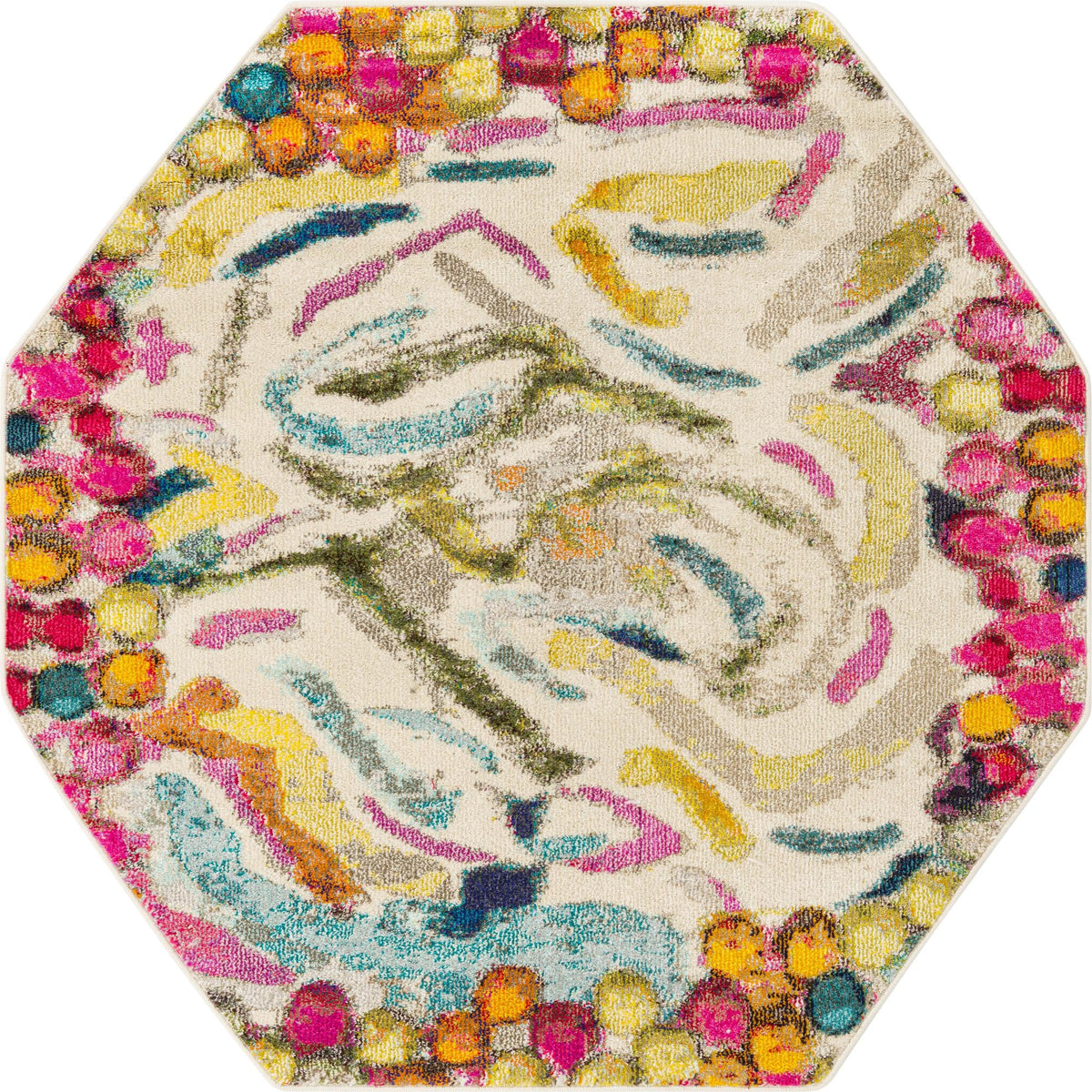 Colorburst Oasis Collection Area Rug -  Calypso Octagon Multi  lifestyle 17