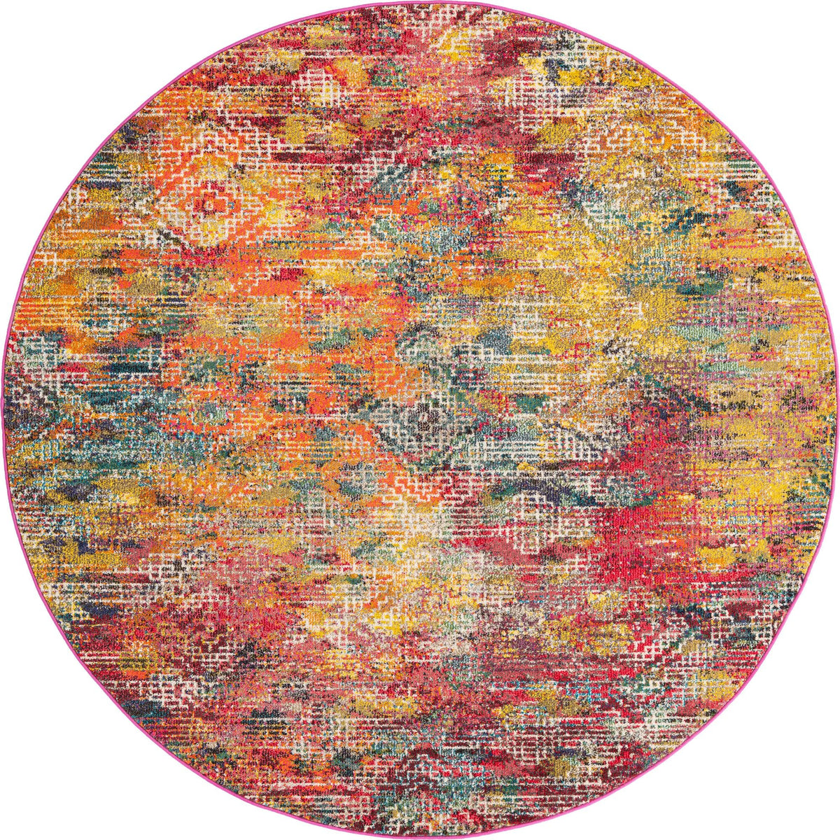 Colorburst Oasis Collection Area Rug -  Azura Round Multi  lifestyle 10