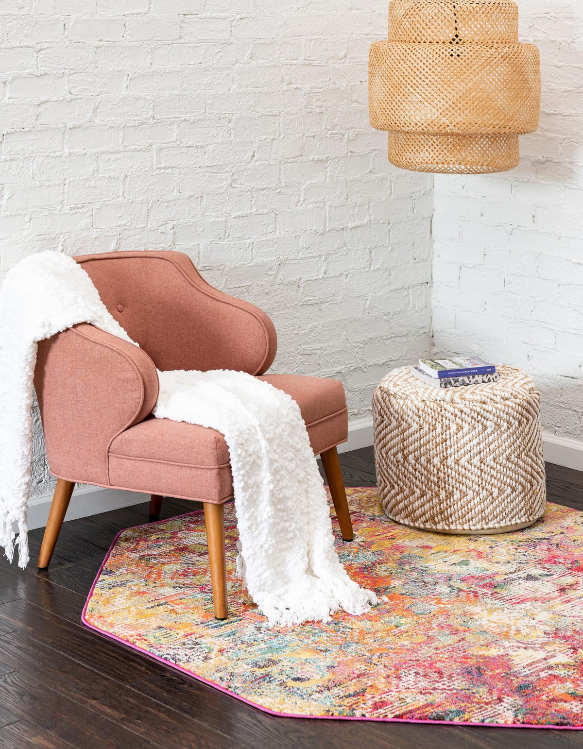 Colorburst Oasis Collection Area Rug -  Azura Octagon Multi  lifestyle 18
